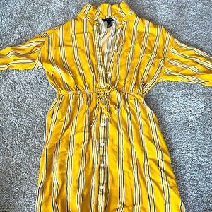 yellow forever 21 button up dress